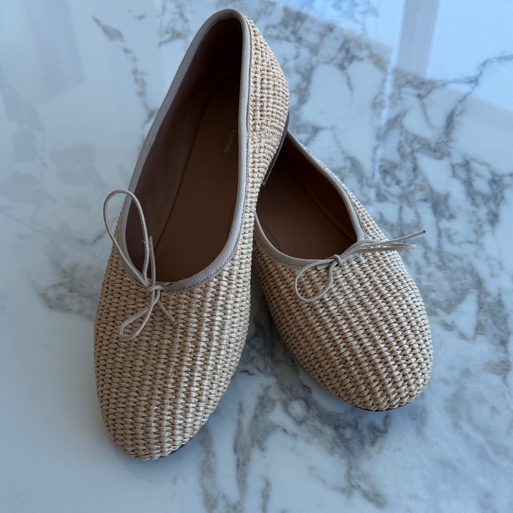 Mansur Gavriel Beige Woven Loafers